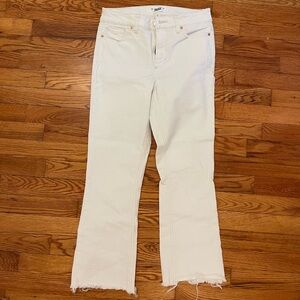 Paige Colette crop flare white jeans